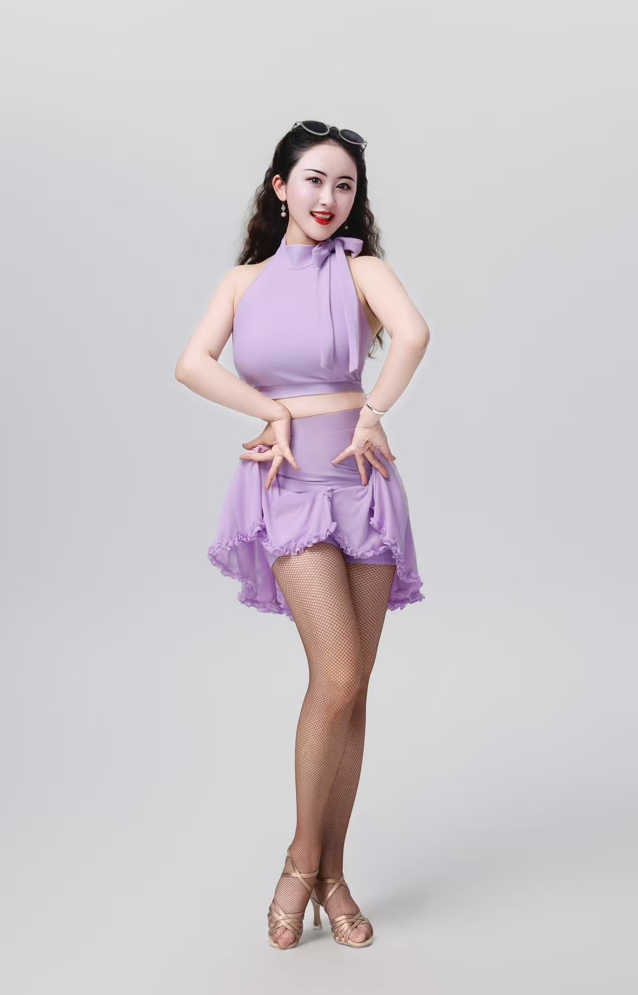 「Latincore」Purple suit for Dance Tennis Yoga Daily