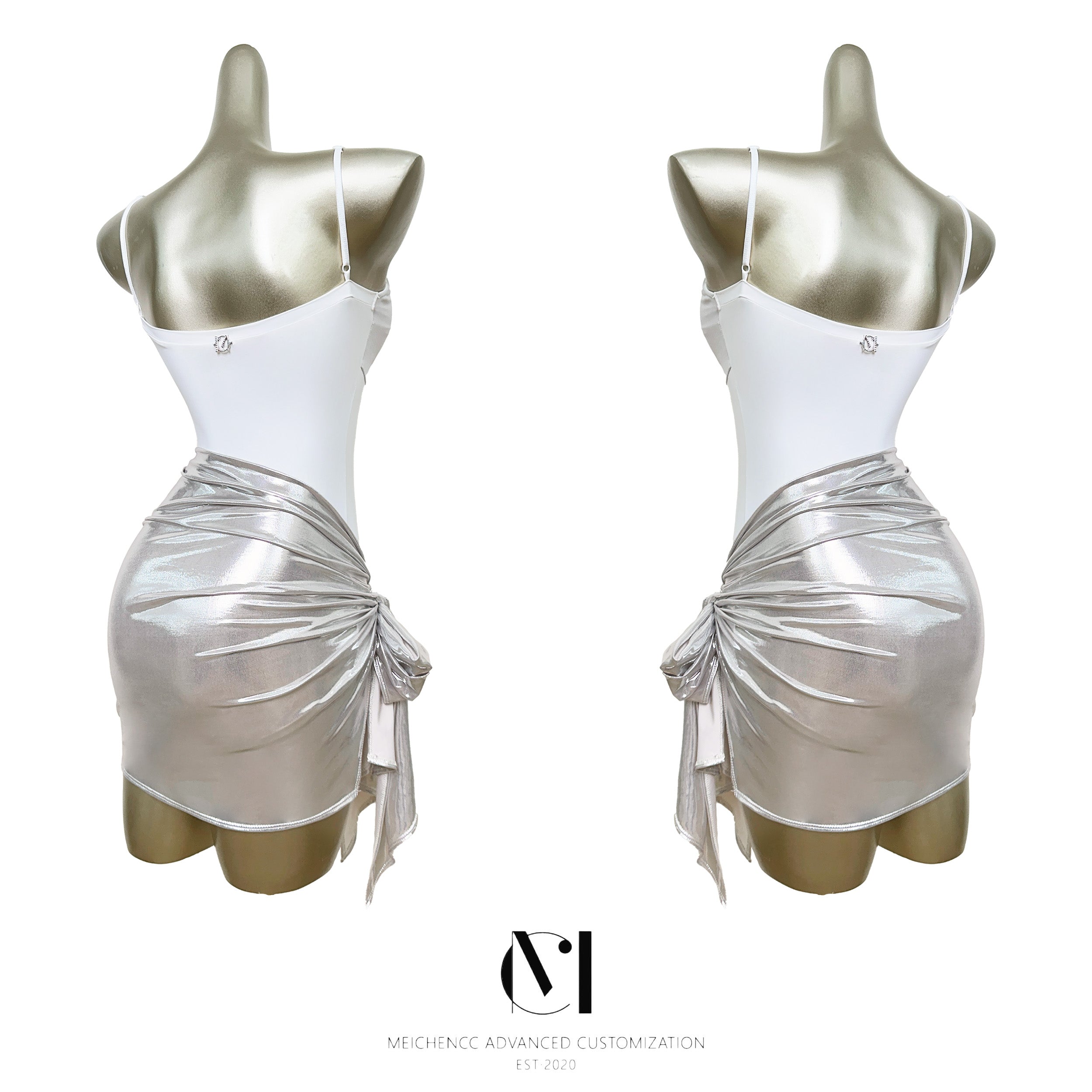 Mermaid Glow | MEICHENCC | Shimmery Satin Top & Asymmetric Ruched Skirt (Sold Separately)