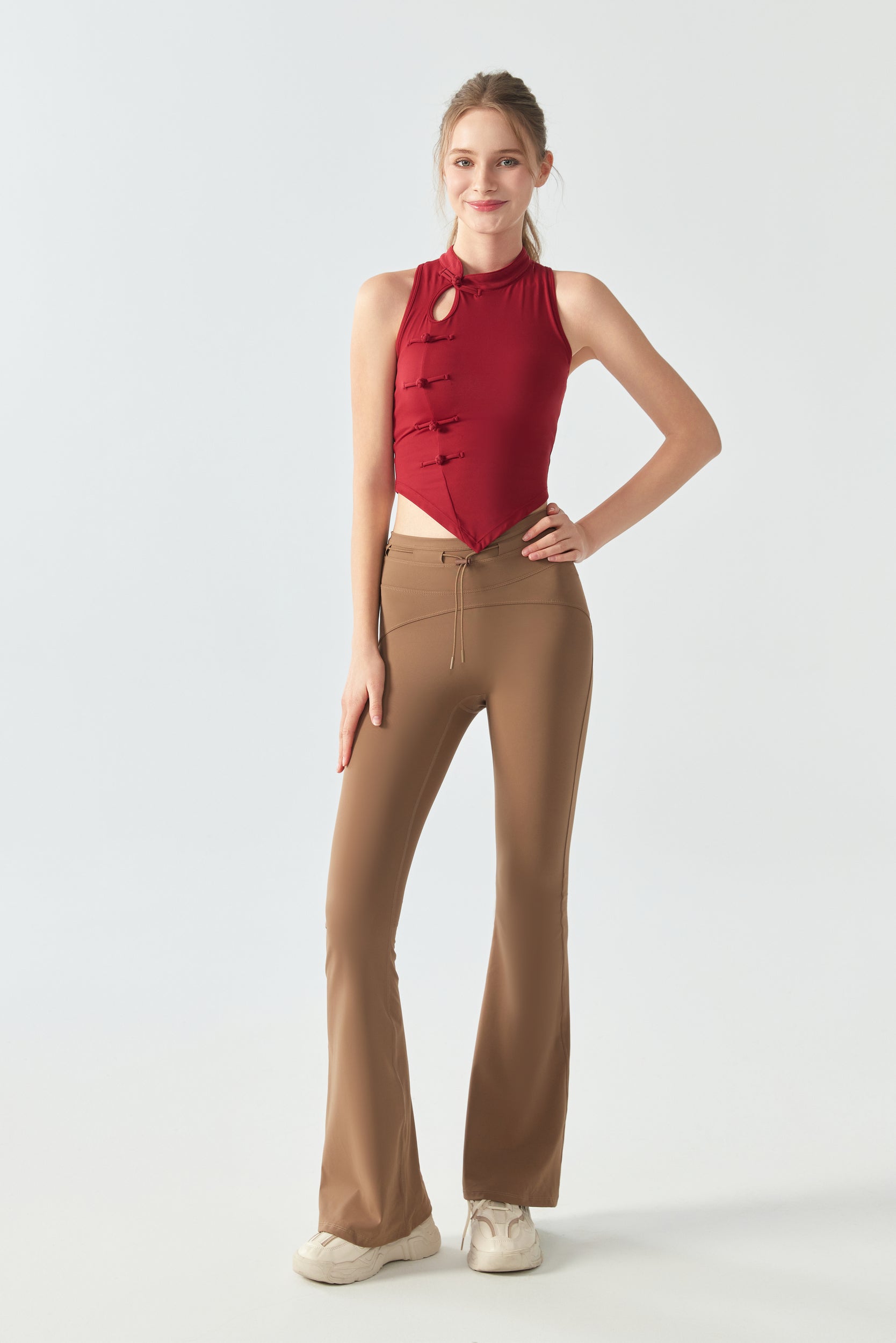 Chinese Baddie High Neck Top  - Vintage Chinese Style Activewear, Dancewear, Yoga Wear