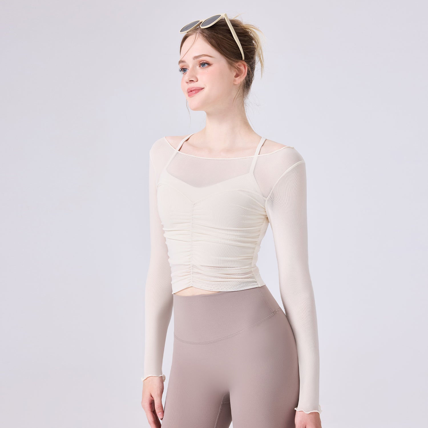 「Sheer」Mesh Long Sleeve Cover-Up, Yoga Kimono, dancewear Layer