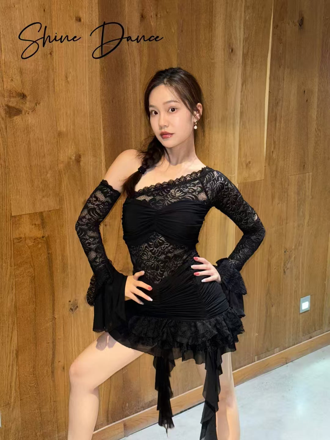 Springtime Fleur | Shine Dance | Elegant Latin Dance Dress for Graceful Movements