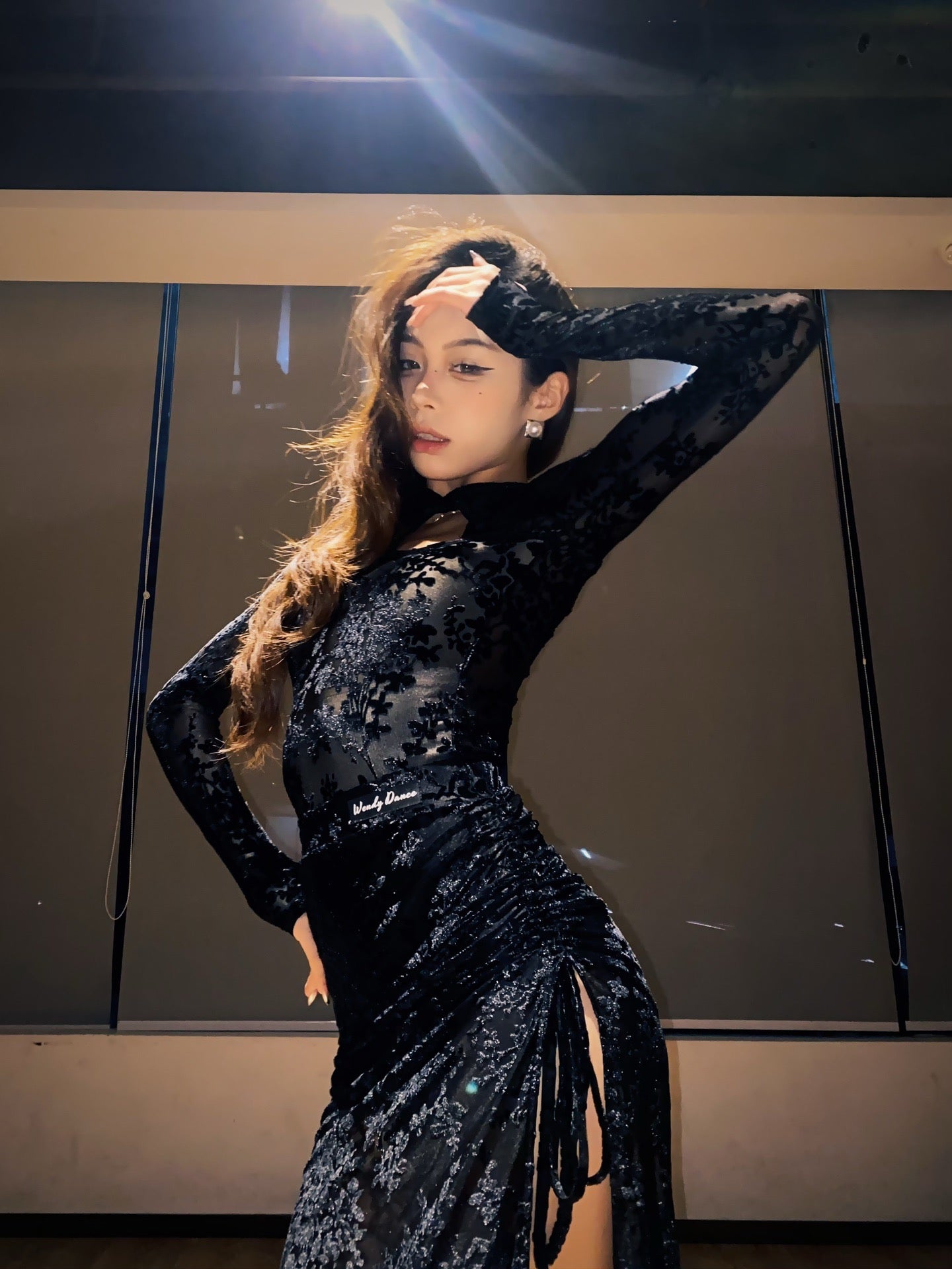 Oriental Orchid | Wendy Dance | Cheongsams-Inspired Lace Dance Dress (Black & White)