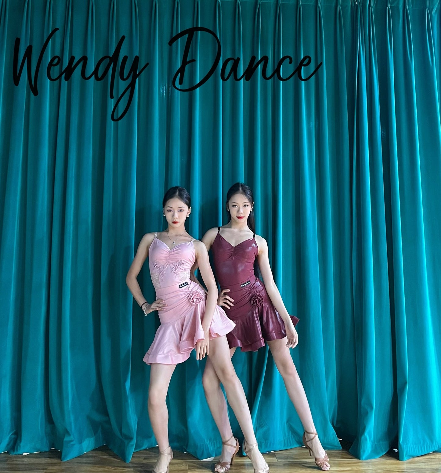 Leather Chic | Wendy Dance | Faux Leather Spaghetti-Strap Latin Dance Dress