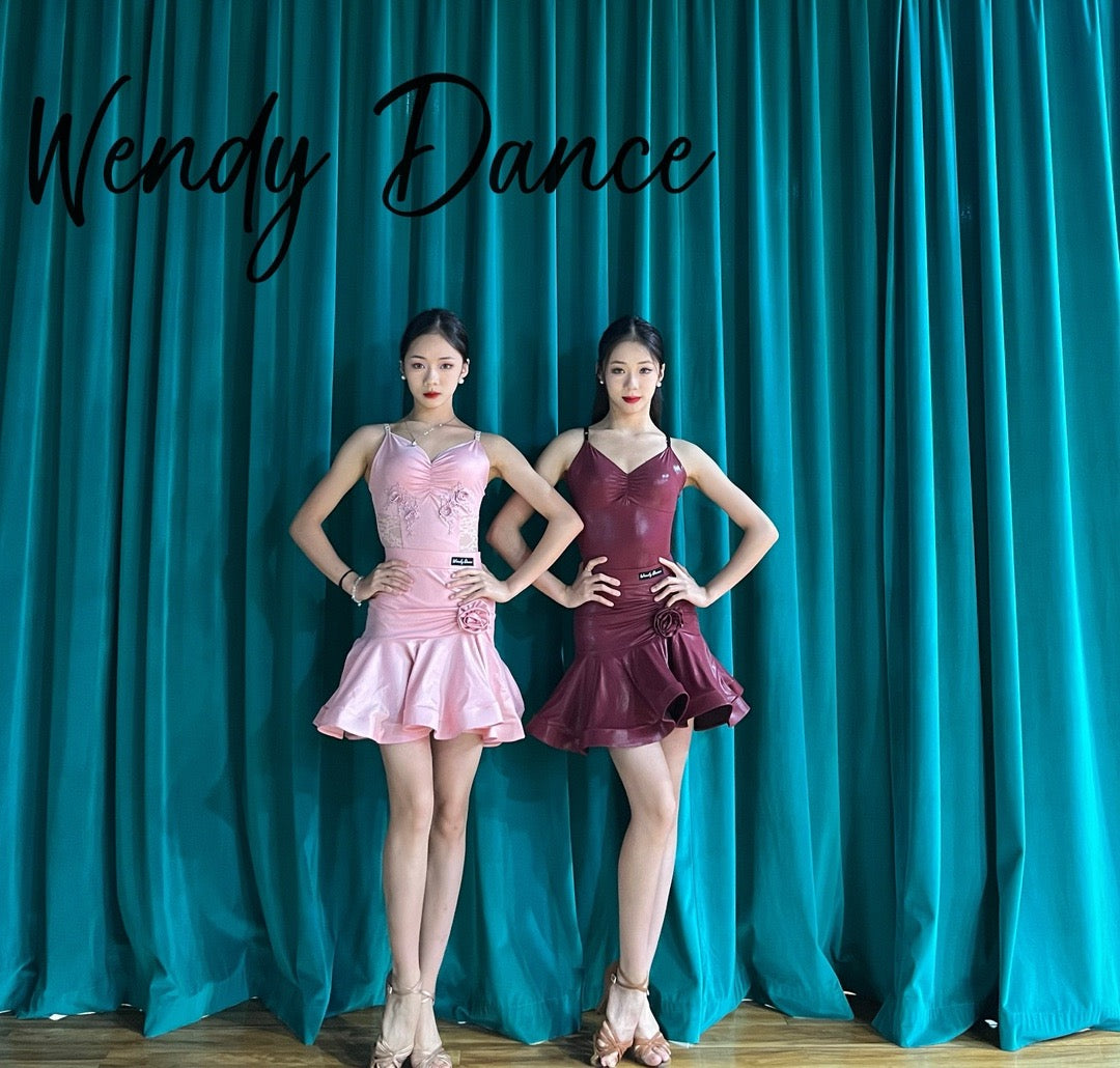 Leather Chic | Wendy Dance | Faux Leather Spaghetti-Strap Latin Dance Dress