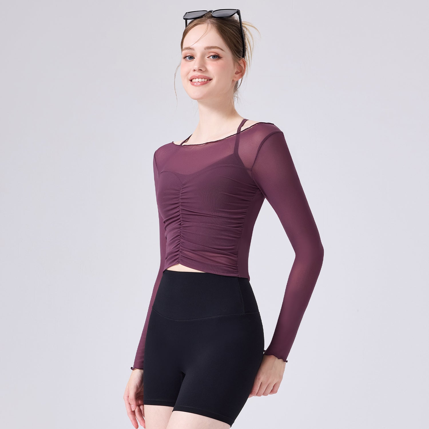 「Sheer」Mesh Long Sleeve Cover-Up, Yoga Kimono, dancewear Layer