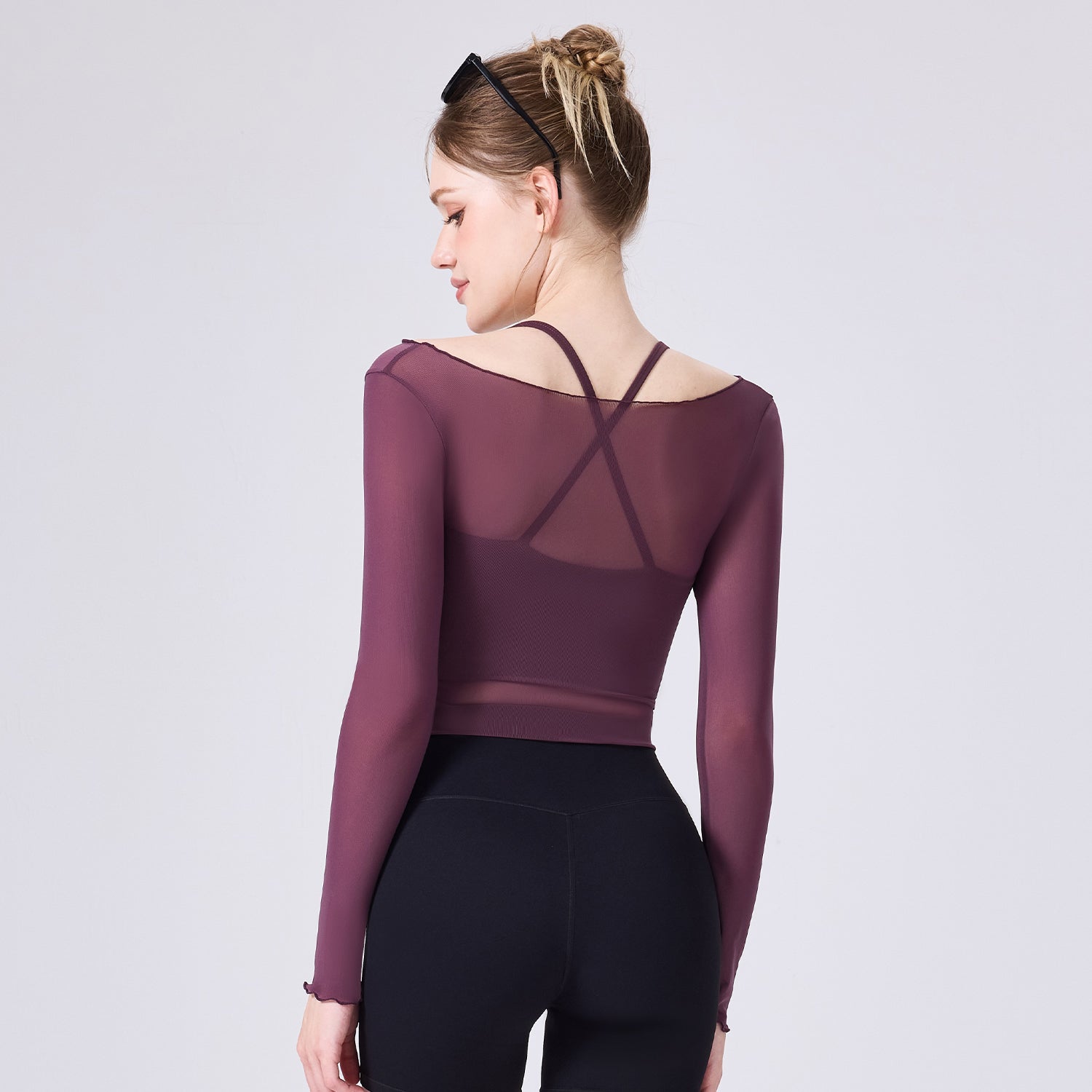 「Sheer」Mesh Long Sleeve Cover-Up, Yoga Kimono, dancewear Layer