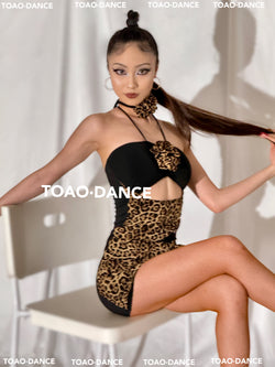 Wild Pulse Collection | Black Panther Grace | Halter-neck Latin Dance Dress | TOAO