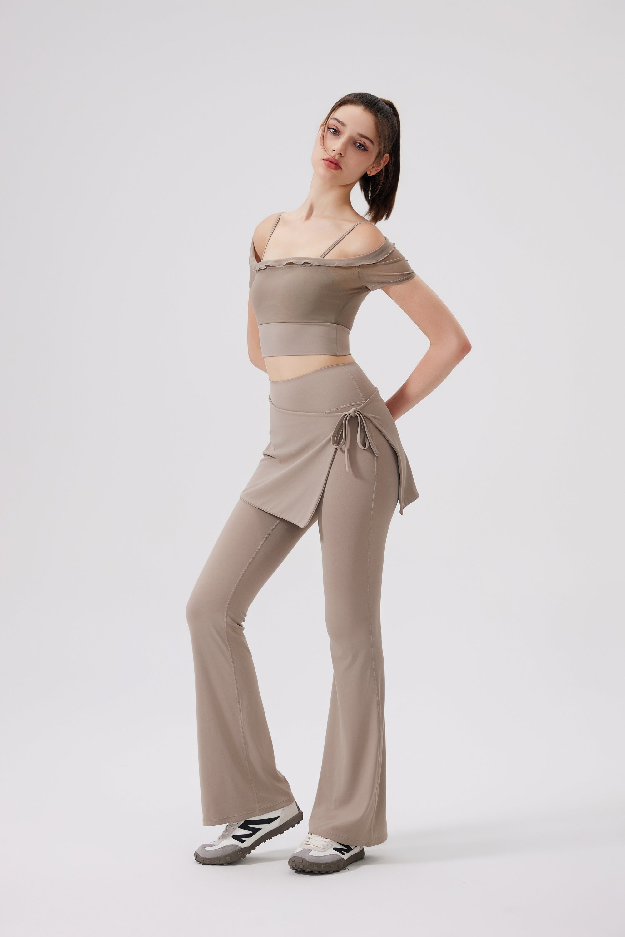 「Lotus」Ruffle Detail Bustier - Dance Tennis Pilates Yoga Top, Athletic Crop