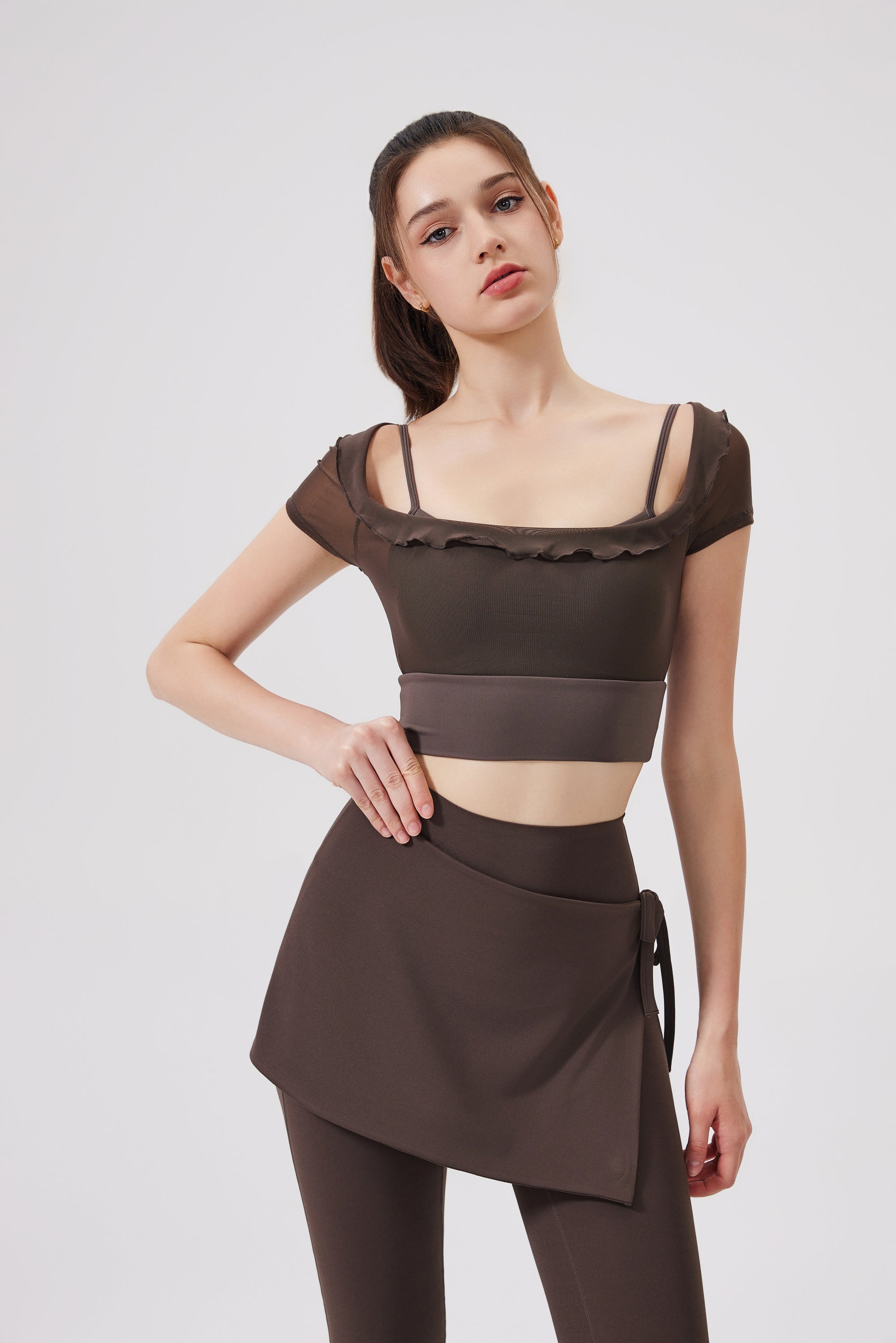 「Lotus」Asymmetrical Wrap Skort - Dance Tennis Pilates Yoga leggings, Athletic skort