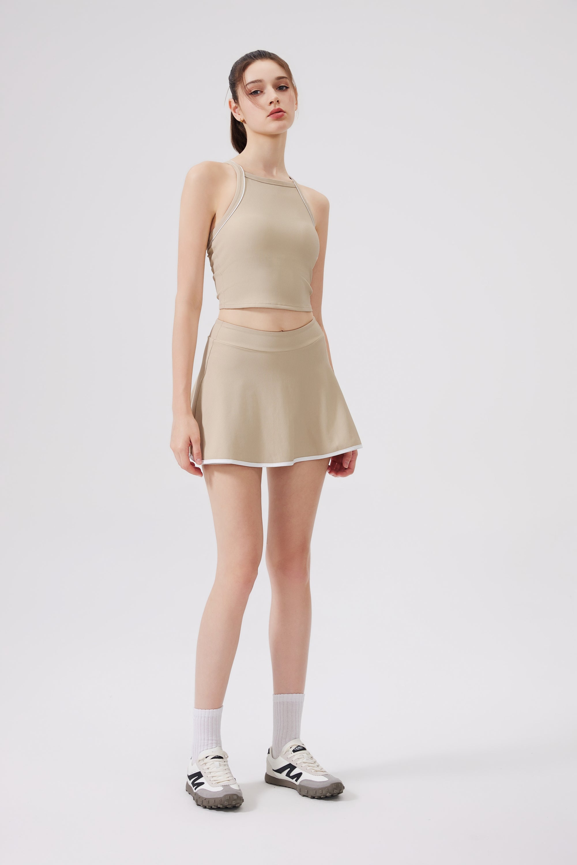 「Rosé」Ribbed Tank for Dance Tennis Yoga Daily