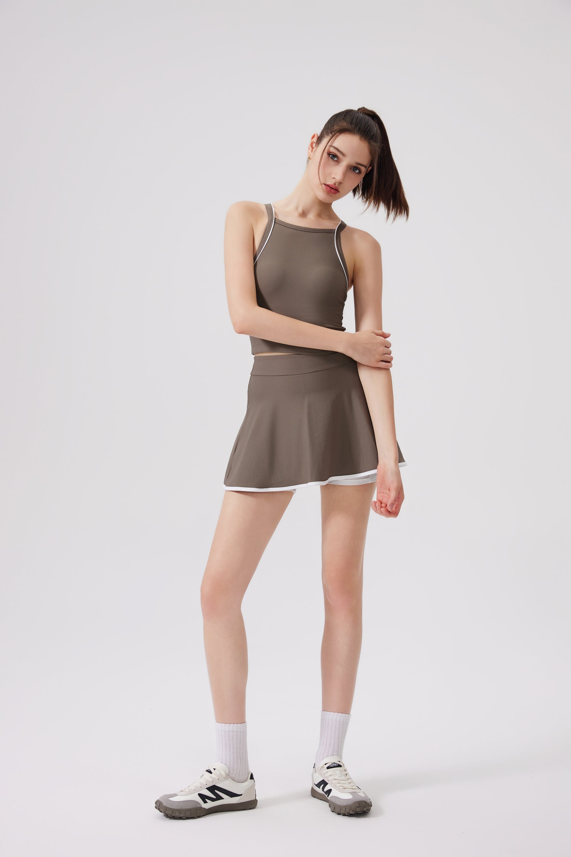 「Rosé」Ribbed Skirt for Dance Tennis Yoga Daily