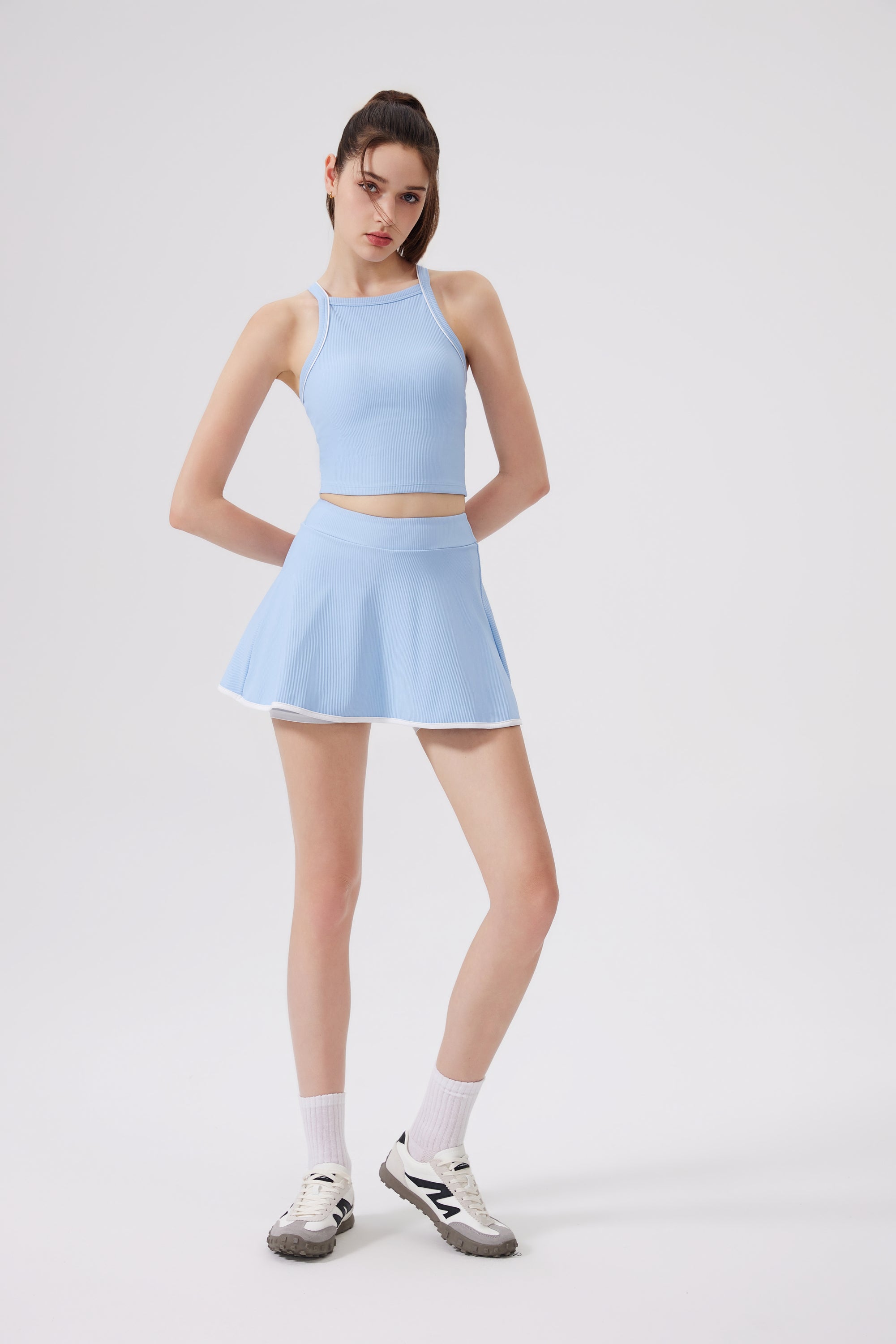 「Rosé」Ribbed Skirt for Dance Tennis Yoga Daily