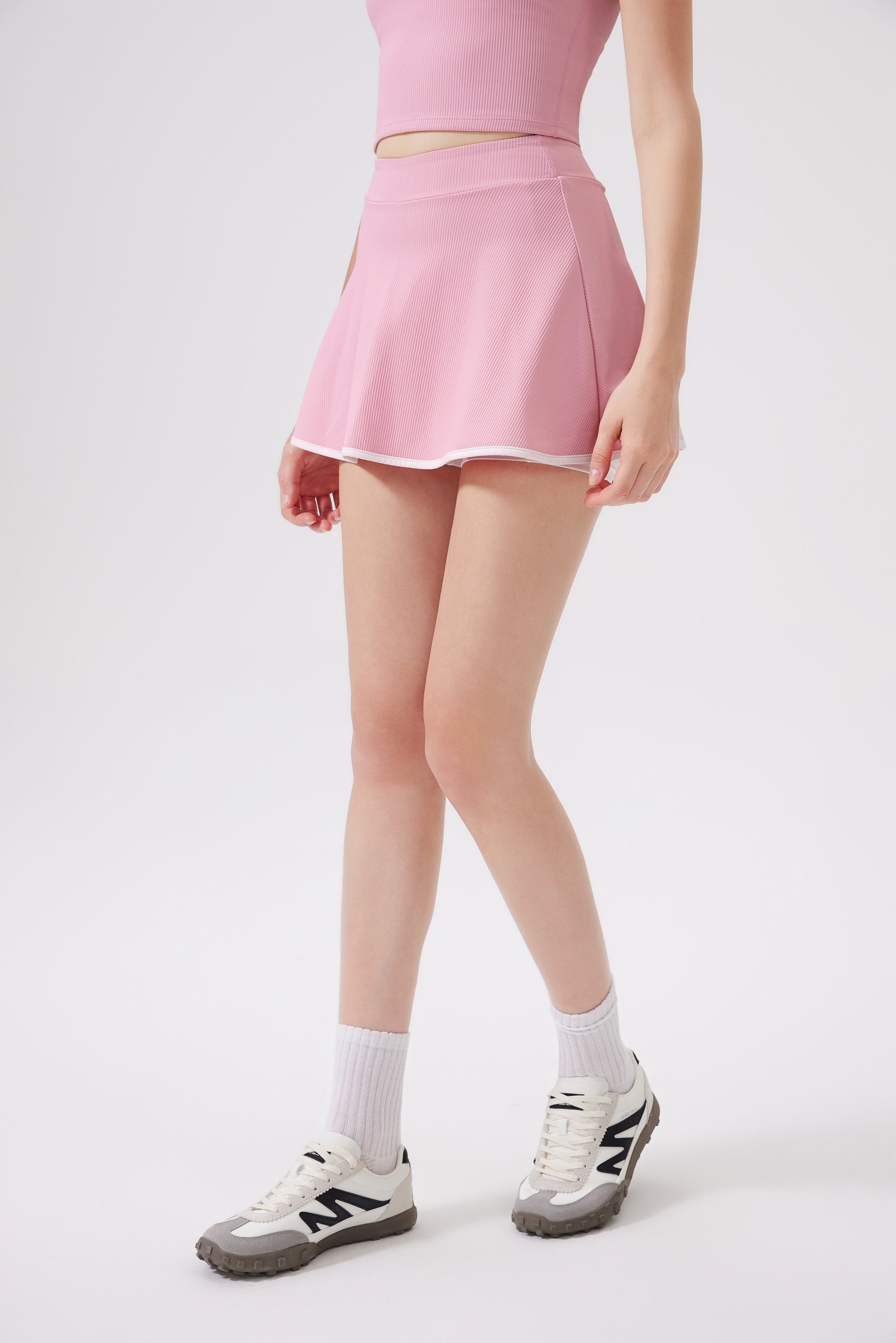 「Rosé」Ribbed Skirt for Dance Tennis Yoga Daily