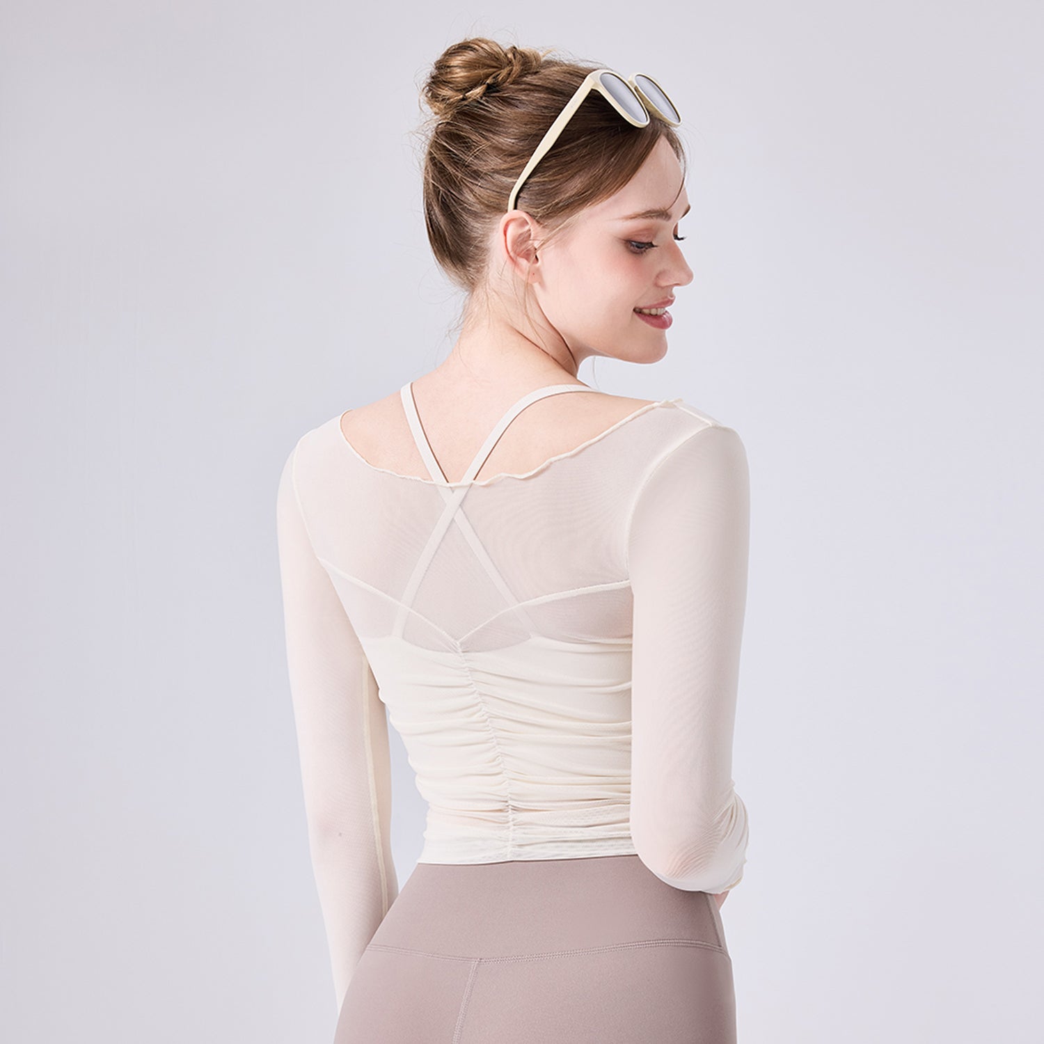 「Sheer」Mesh Long Sleeve Cover-Up, Yoga Kimono, dancewear Layer