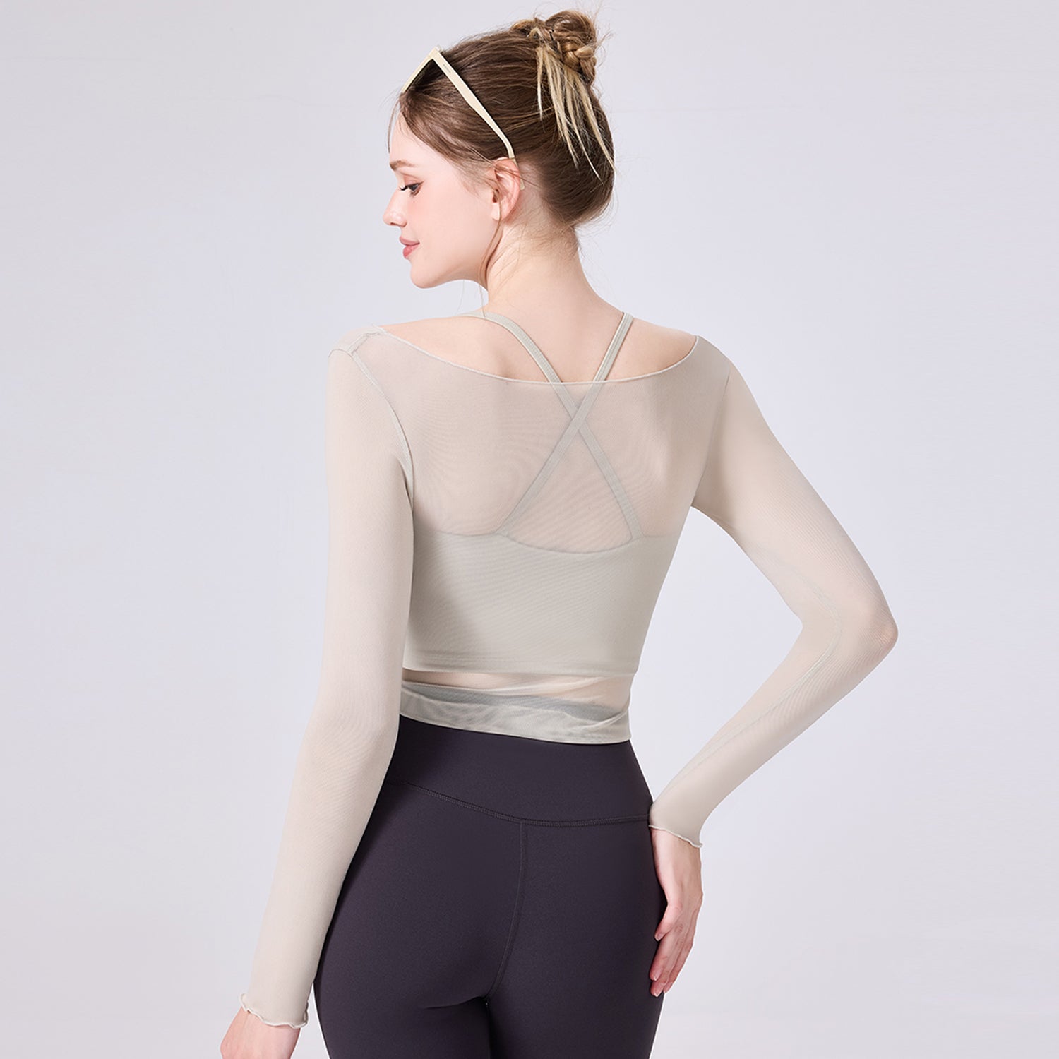 「Sheer」Mesh Long Sleeve Cover-Up, Yoga Kimono, dancewear Layer