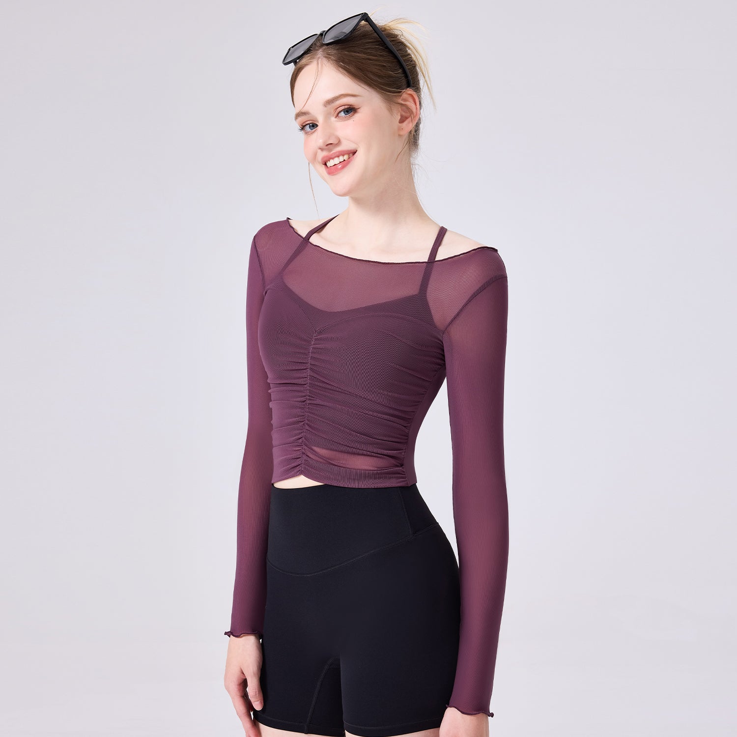 「Sheer」Mesh Long Sleeve Cover-Up, Yoga Kimono, dancewear Layer