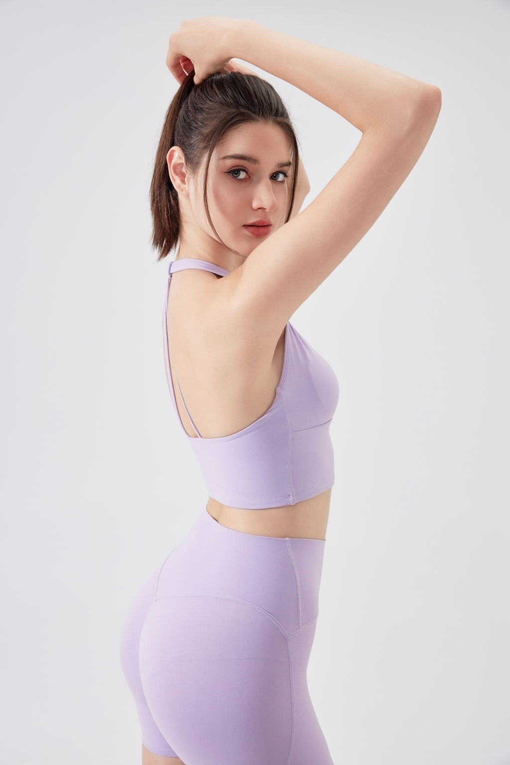 「Lavender」Keyhole Back Halter - Dance Tennis Pilates Yoga Crop Top, Athletic Wear