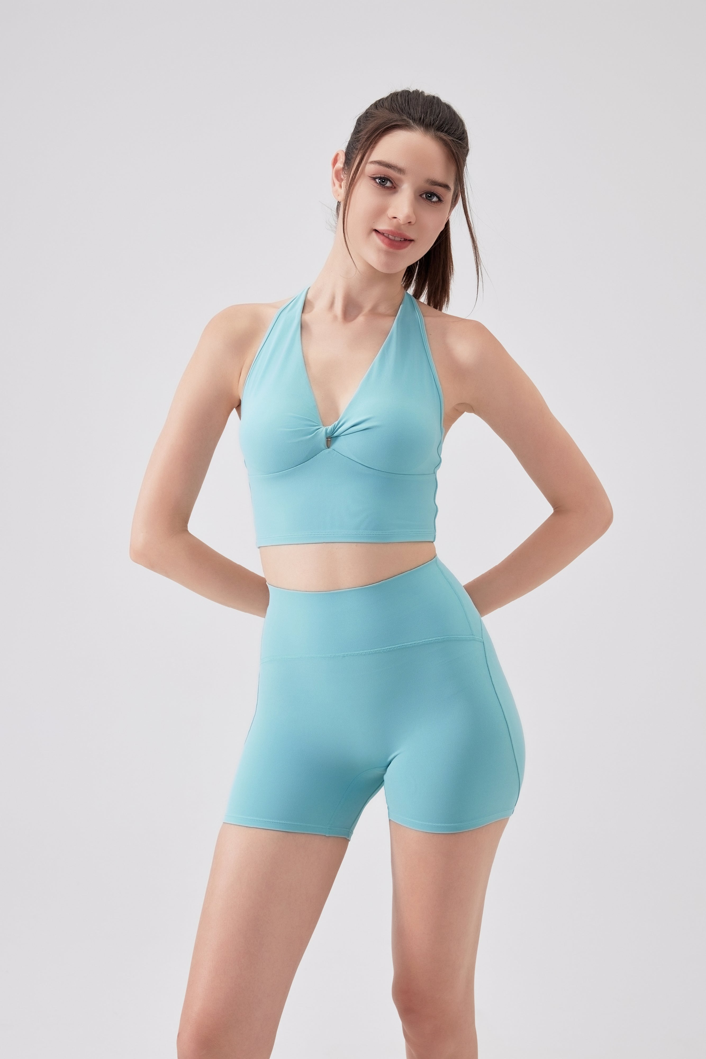 「Lavender」High-Slit Yoga Shorts - Dance Shorts, Activewear Shorts, Gym Wear