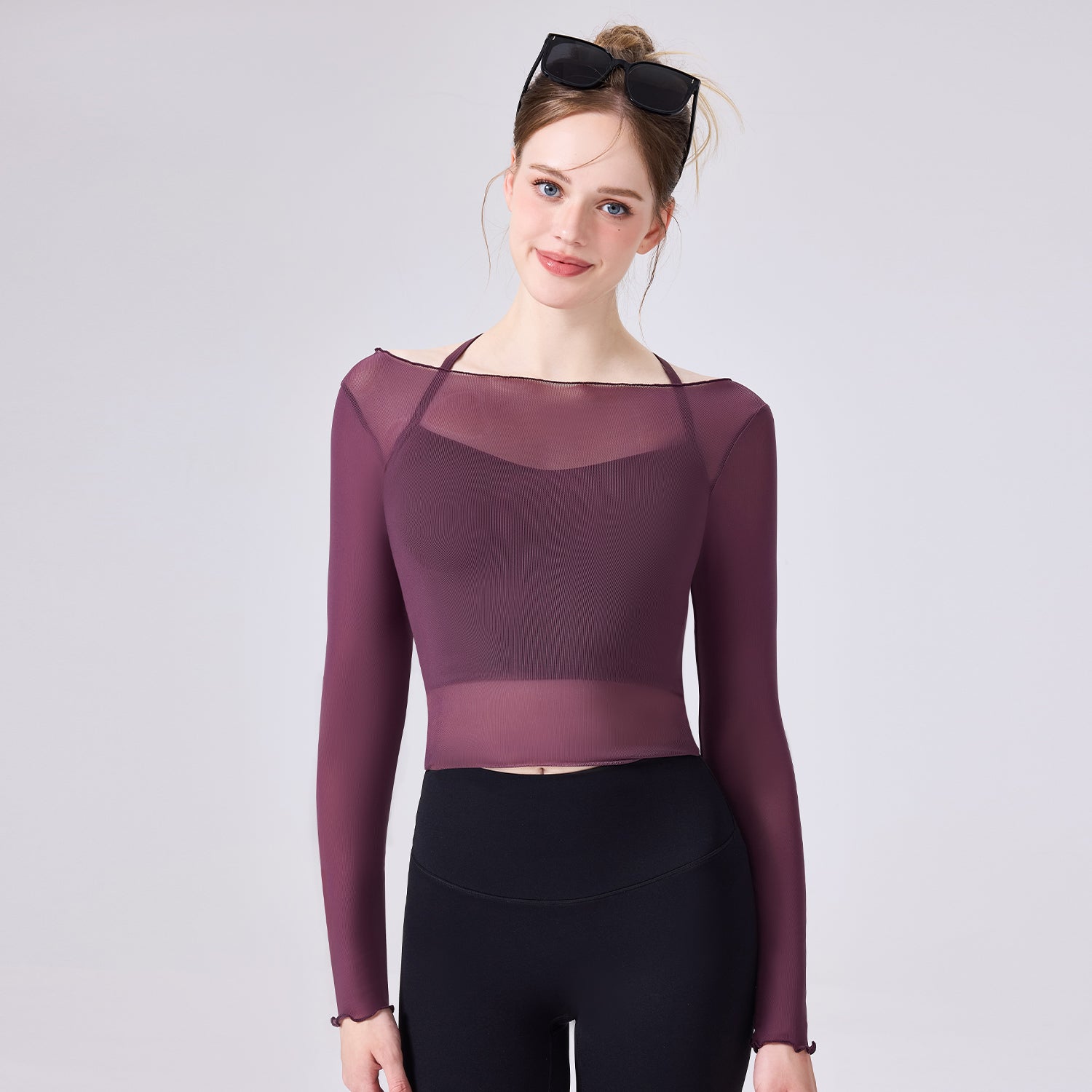 「Sheer」Mesh Long Sleeve Cover-Up, Yoga Kimono, dancewear Layer