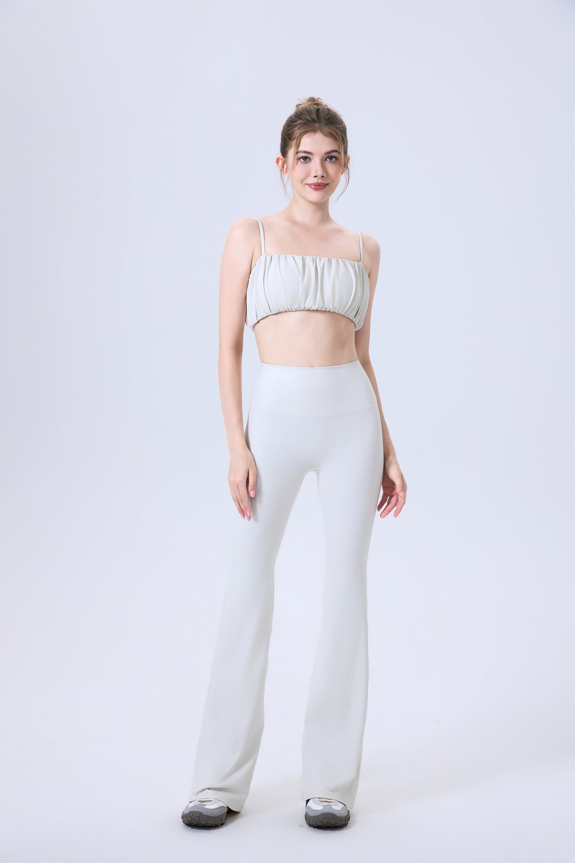 「Toffee Nut」Pleated Strap Bra - Sports Bra, Yoga Bra, Fashion Activewear