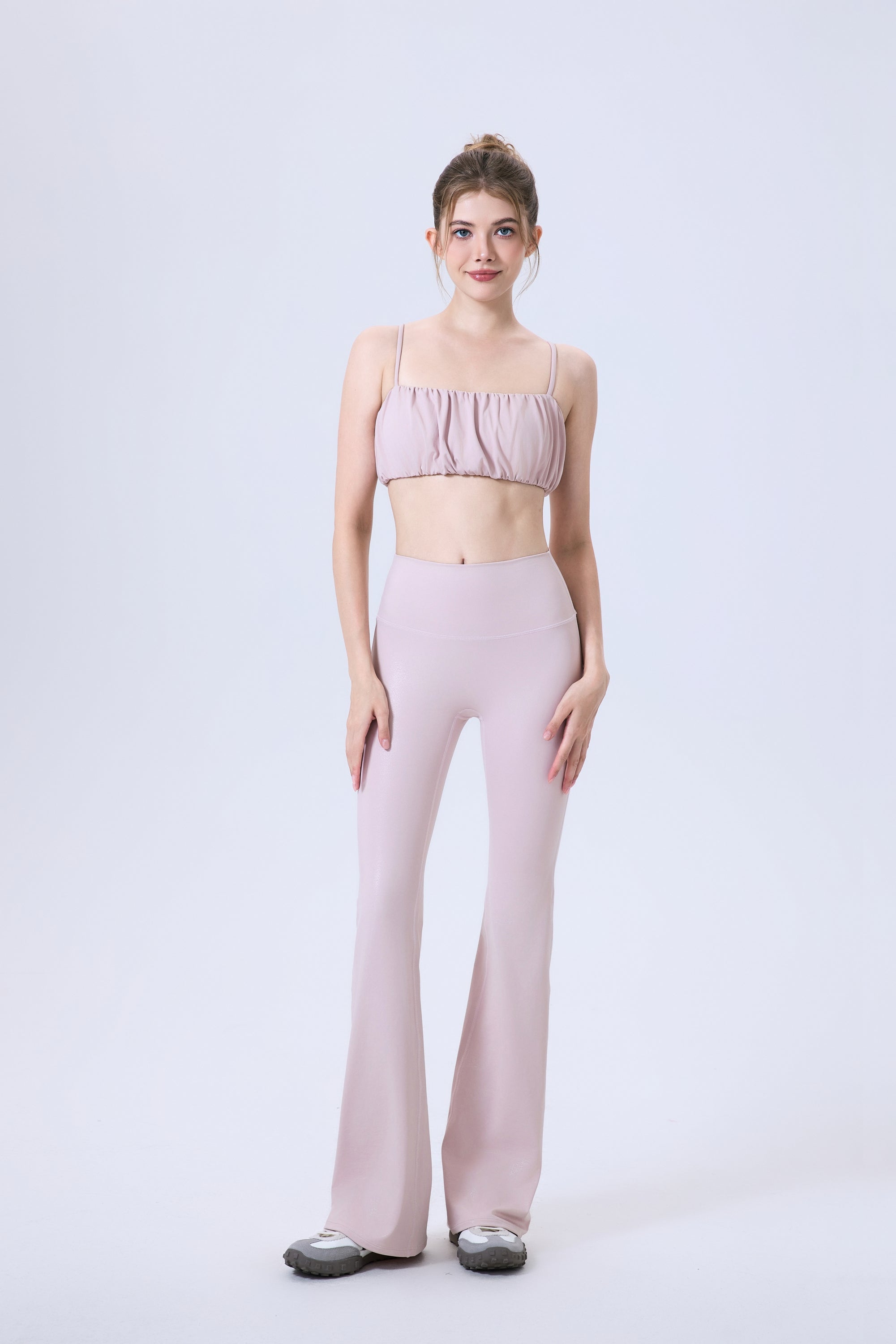 「Toffee Nut」Pleated Strap Bra - Sports Bra, Yoga Bra, Fashion Activewear