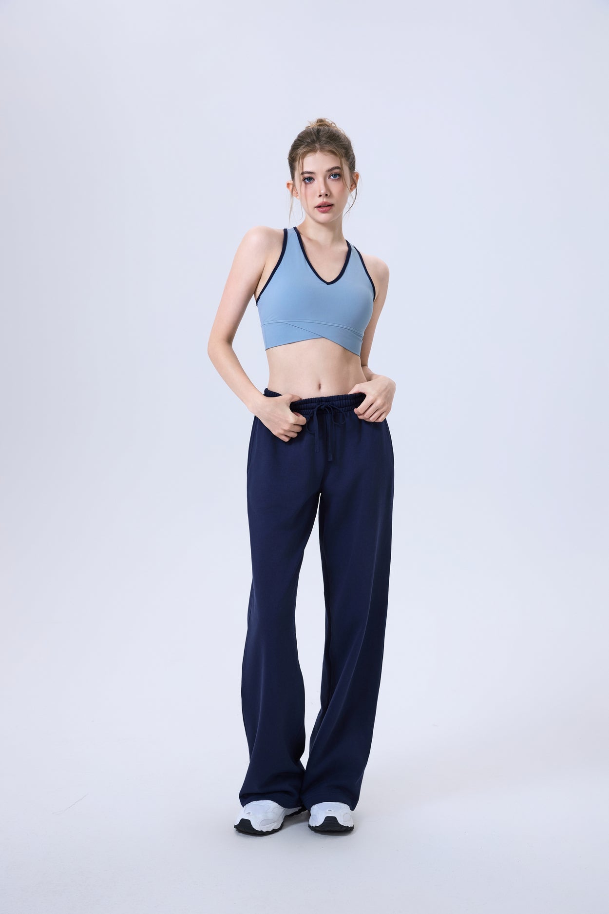 「Espresso Cocoa」V-Neck Criss-Cross Crop Top - Soft Lounge Top, Yoga Bra, Jazz Dancewear