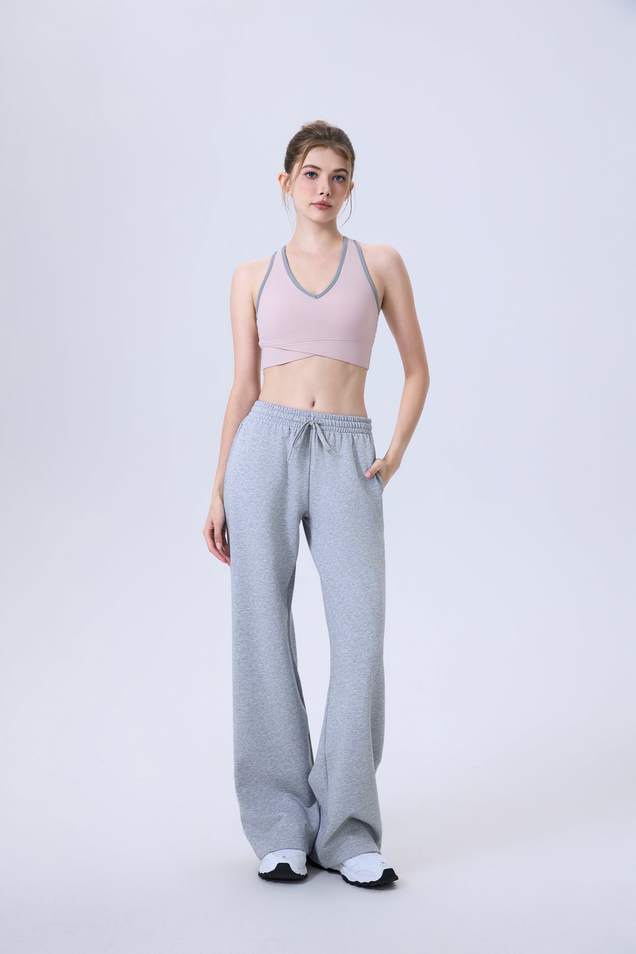 「Espresso Cocoa」V-Neck Criss-Cross Crop Top - Soft Lounge Top, Yoga Bra, Jazz Dancewear
