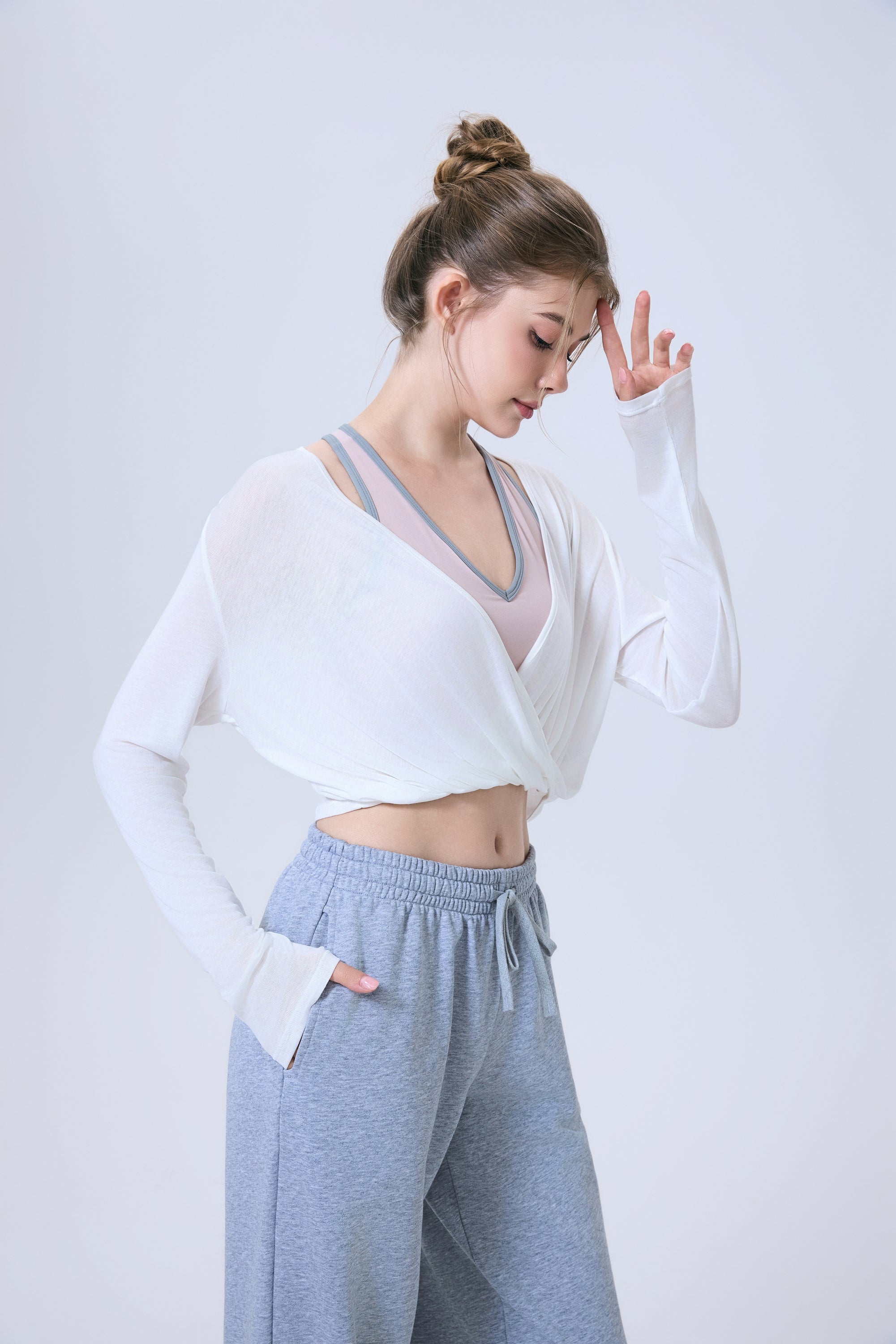 「Espresso Cocoa」Drop-Shoulder Crop Top - Athletic Top, Street Style, Fitness Wear