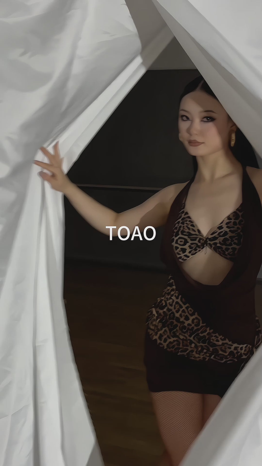 Wild Pulse Leopard Collection | Jungle Tassel Diva | Halter-neck Latin Dance Top&Skirt | TOAO